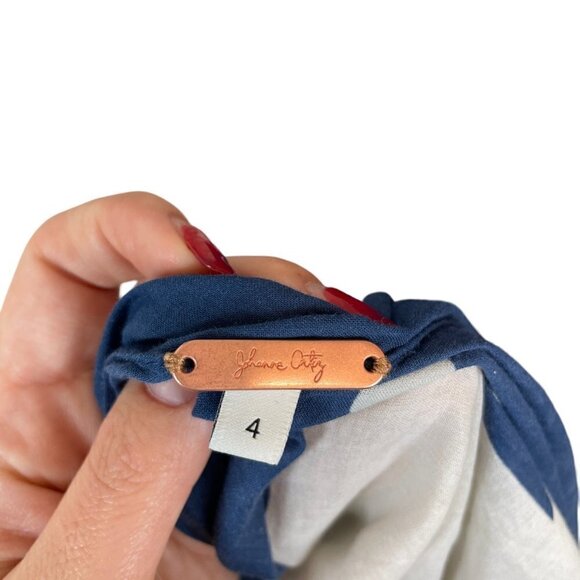 Johanna Ortiz Beach Panache Printed Cotton Voile Maxi Dress White Blue Size 4 - Picture 6 of 12